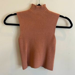 Zara knitted cropped high neck top
